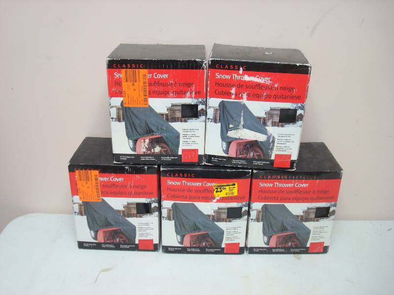 lot 122 image: Lot Of Five Classic Snow Thrower Covers, Unused, Store Shelf Pull. Wear To Box