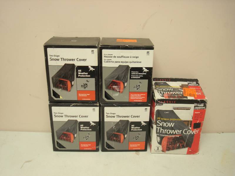 lot 125 image: Lot Of Five Classic Snow Thrower Covers, Unused, Store Shelf Pull. Wear To Box