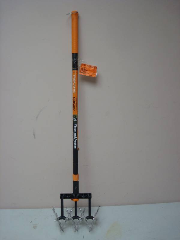 lot 135 image: One Fiskars Telescoping Rotary Cultivator, Store Shelf Pull, Unused, May Show Minor Marks
