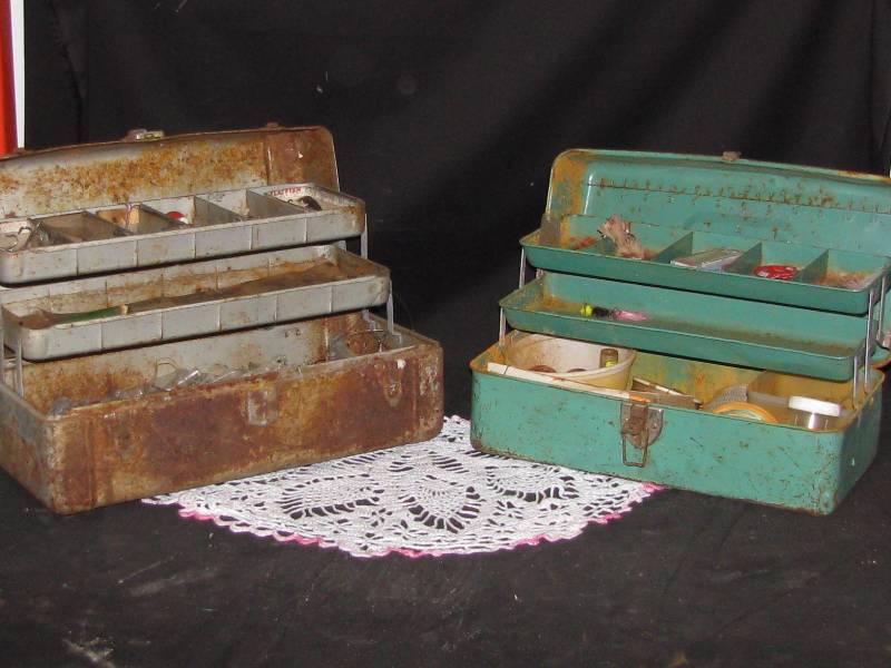 lot 15 image: Vintage Tackle Boxes