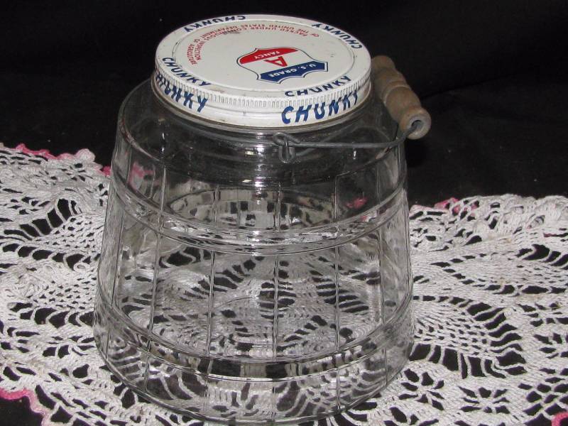 lot 29 image: Barrel Style Glass Jar