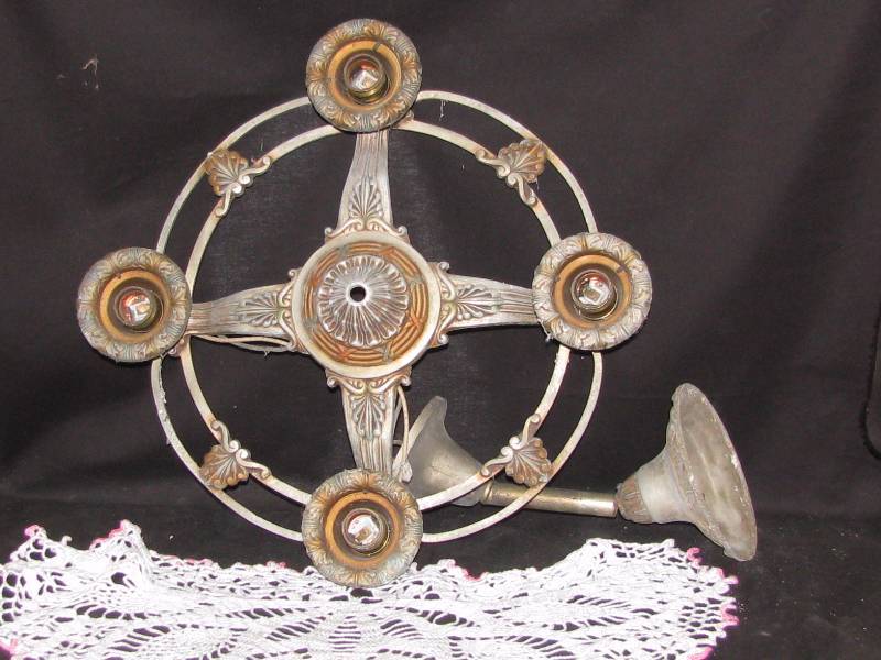 lot 59 image: Antique Metal Light Fixture