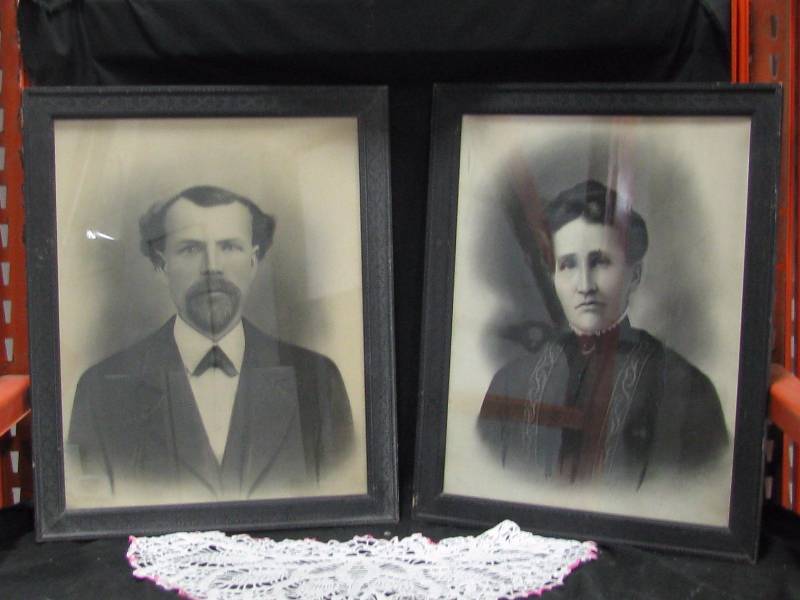 lot 60 image: Framed MrMrs pictures