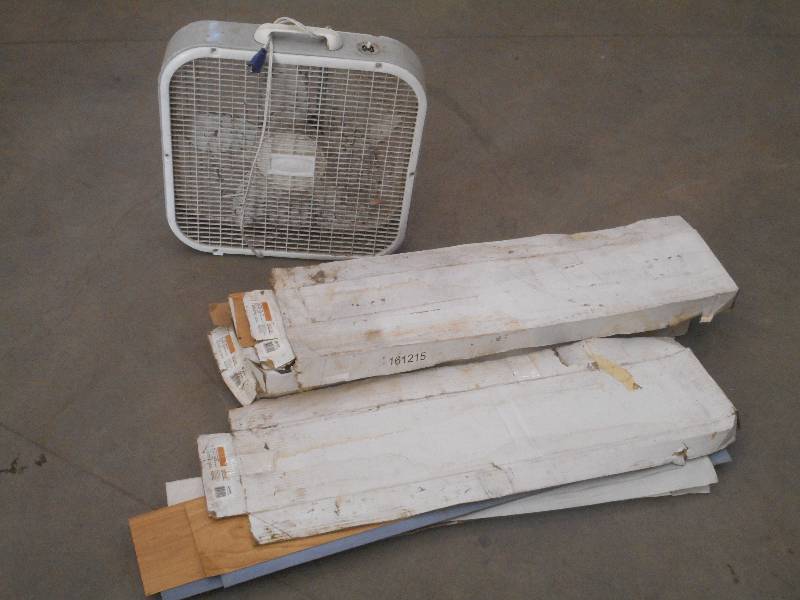 lot 11 image: (1) Floor Fan & (3) Partial Boxes O...