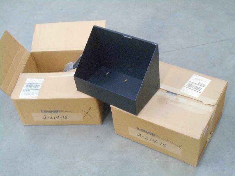 lot 34 image: (4) Unused Lowell Steel Bins ...