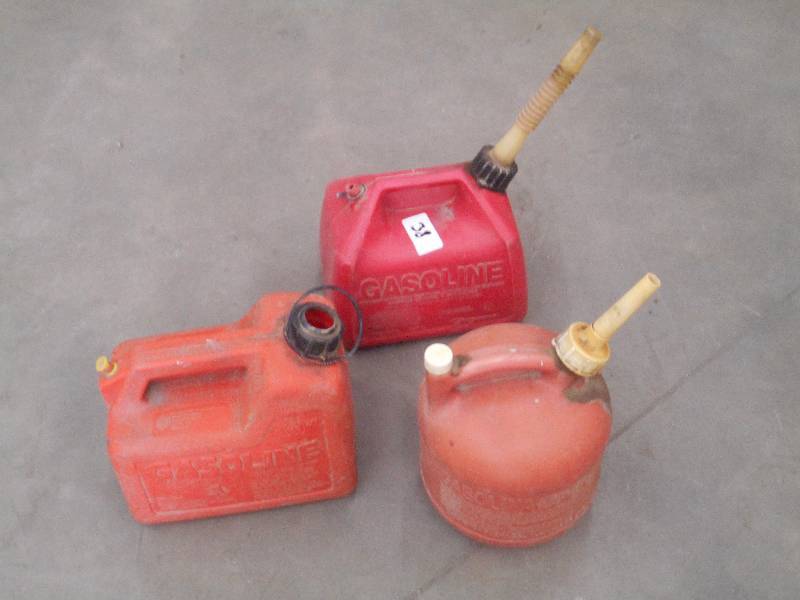 lot 38 image: (3) Plastic Gas Cans ...