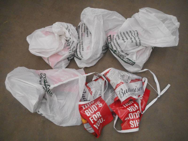 lot 86 image: (4) Bags Of Budweiser Beer Banners ...