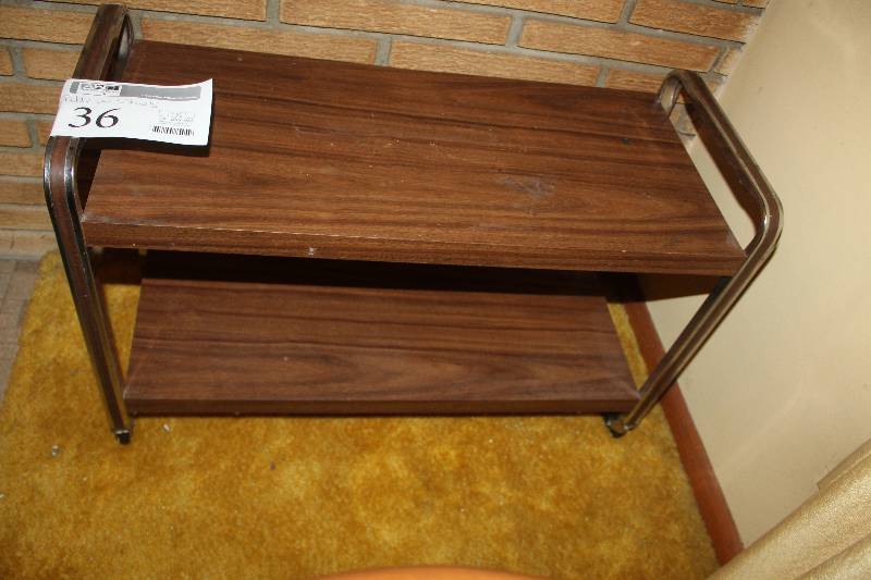 lot 36 image: 2-Shelf Wheeled Table