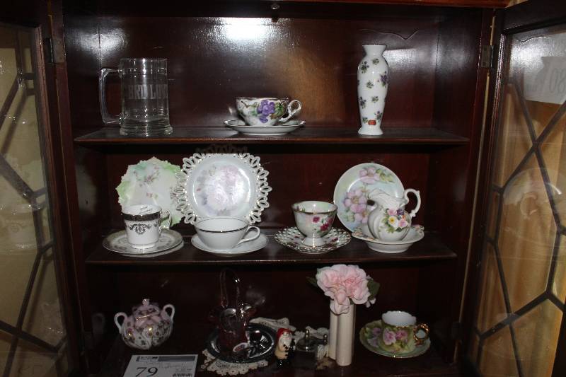 lot 79 image: Contents of Cabinet Including Home Decorations
