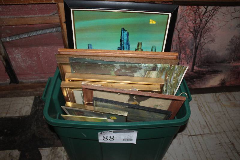 lot 88 image: Bin Lot of Misc Size Picture Frames