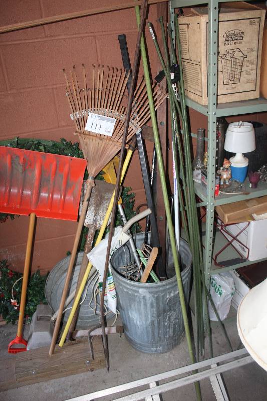 lot 111 image: Corner Lot of Misc Yard Tools
