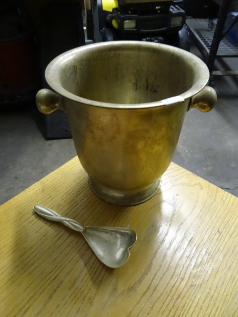 Silver Plate Wine Chiller and Heart