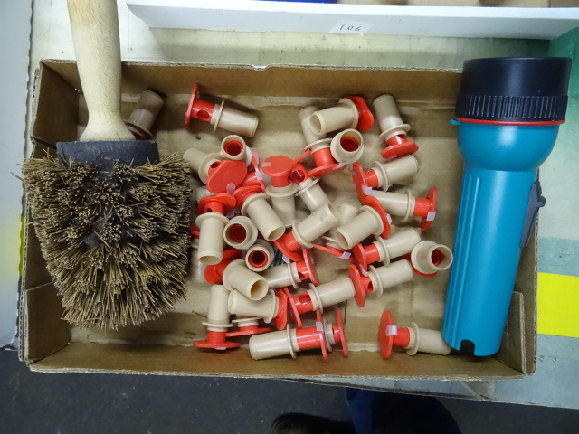 Bottle Stoppers, Flashlight, Brush