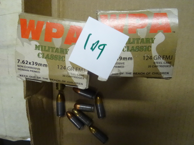 7.6 X 39mm Bullets, Qty 40, 8 Bullets 9mm