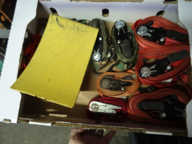 Box of Misc. Ratchet Straps,