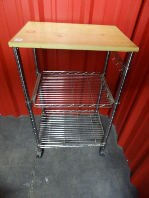 Wire Shelf Unit on Wheels