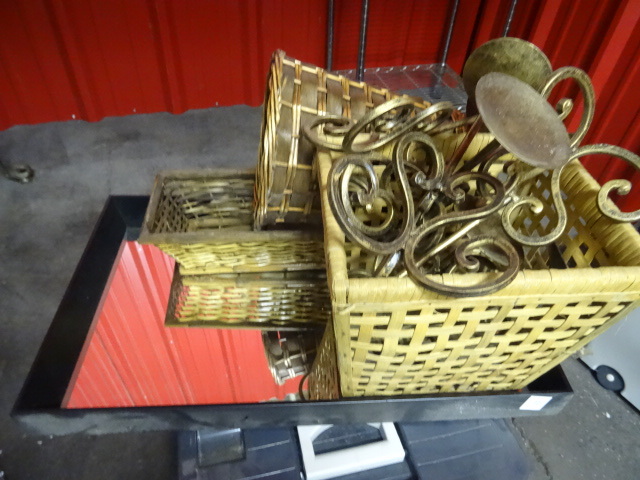 Pillar Candle Holders, Wicker Baskets,