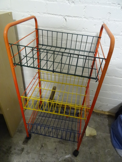 3 Tier Basket Unit on Wheels 15 X 13 X 31