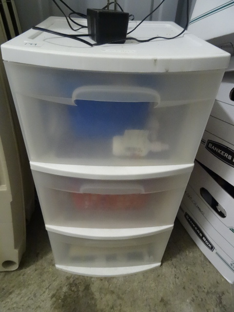 3 Drawer Plastic Bin Unit