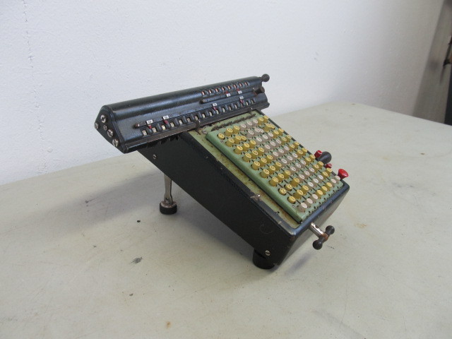 lot 27 image: Vintage Green Monroe Adding Machine
