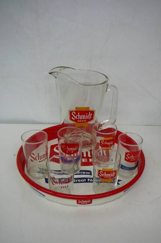 Serving Tray with Pitcher and Glasses