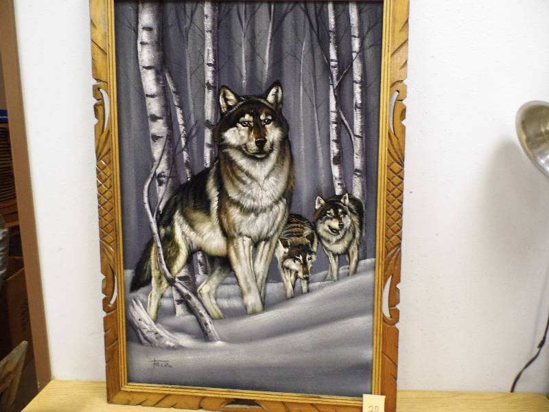 lot 20 image: Wolf Velvet Paintings