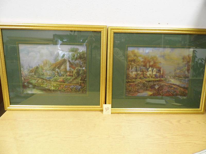 lot 30 image: 2 Foil Landscape Prints