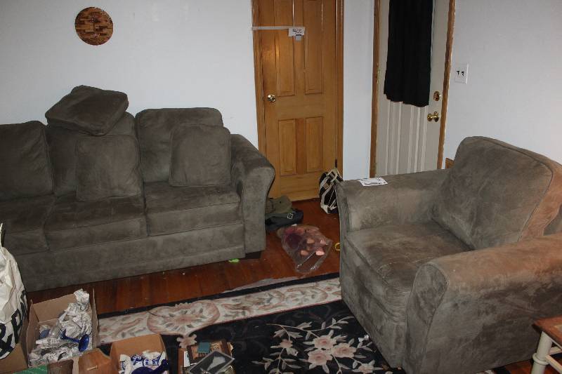 Sofa & Chair w Throw Pillows
