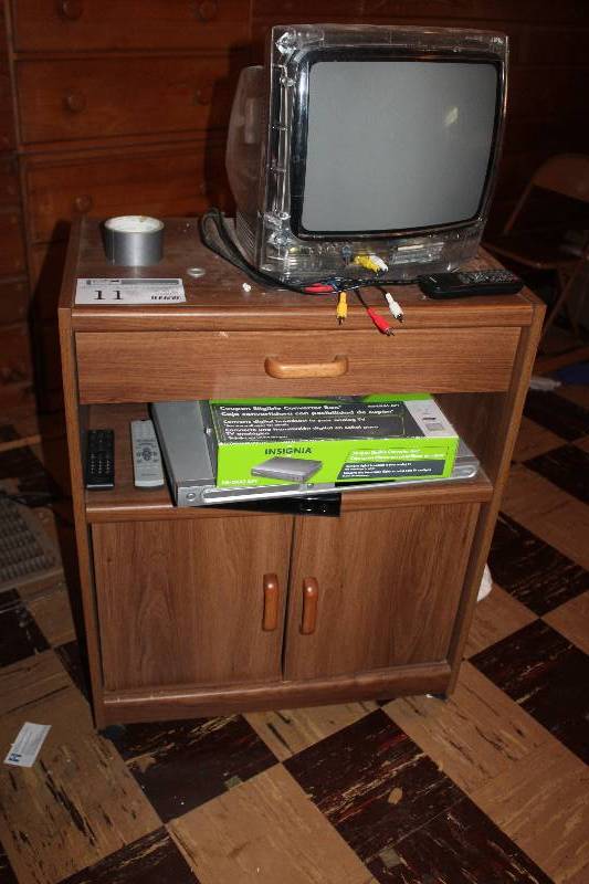 TV Stand & Contents Including TV, DVD Player, And More