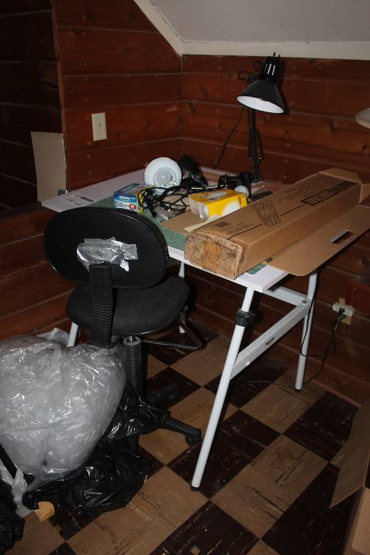 Martin Universal Design Berkeley Drafting Table, Lamp, Chair & Contents