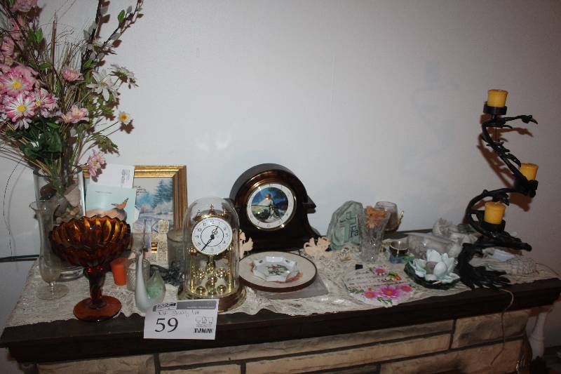 Shelf Lot Including Table Decorations
