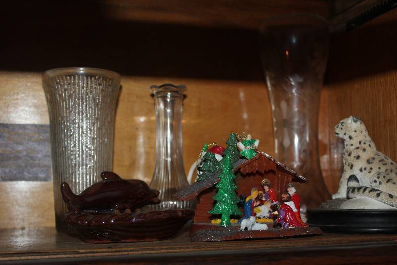 Contents of Cabinet Including Table Decorations