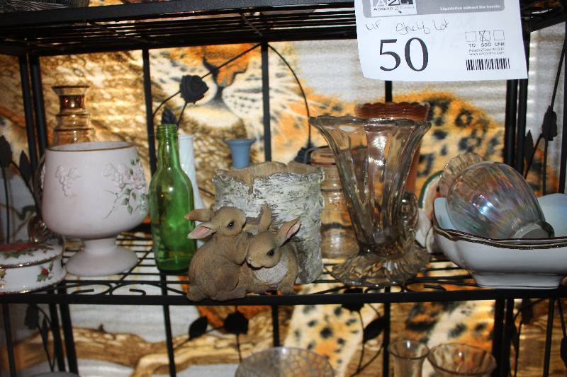 Shelf Lot of Table Decorations