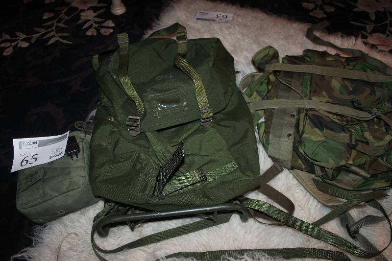 Lot of Sporting Equipment Including Backpacks, Canteen