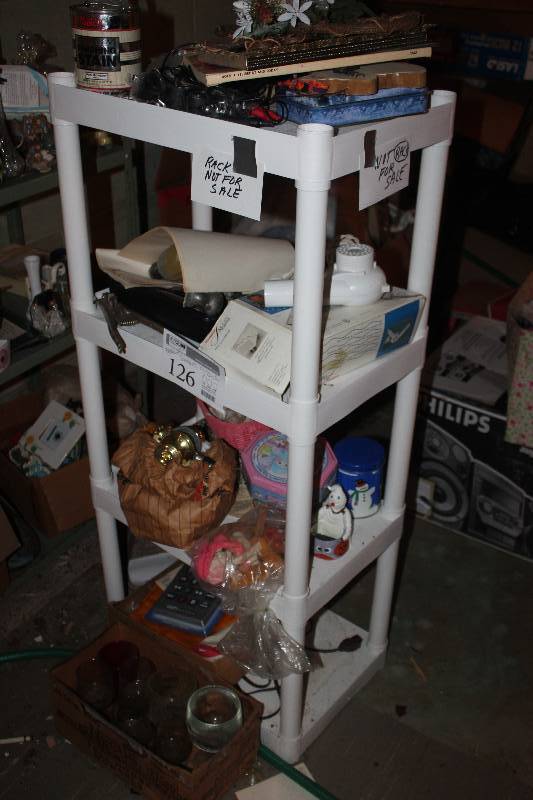 Contents of Rack Including Decorations