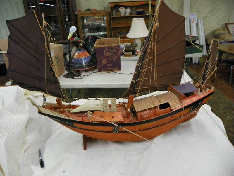 lot 234 image: Authentic Wooden Sailing Ship, 34 long