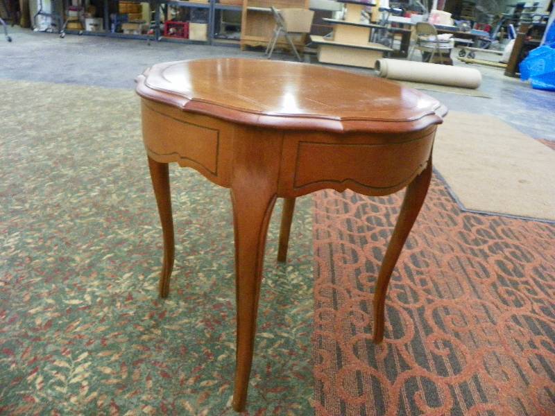 lot 266 image: Solid Oval Wooden Side Table