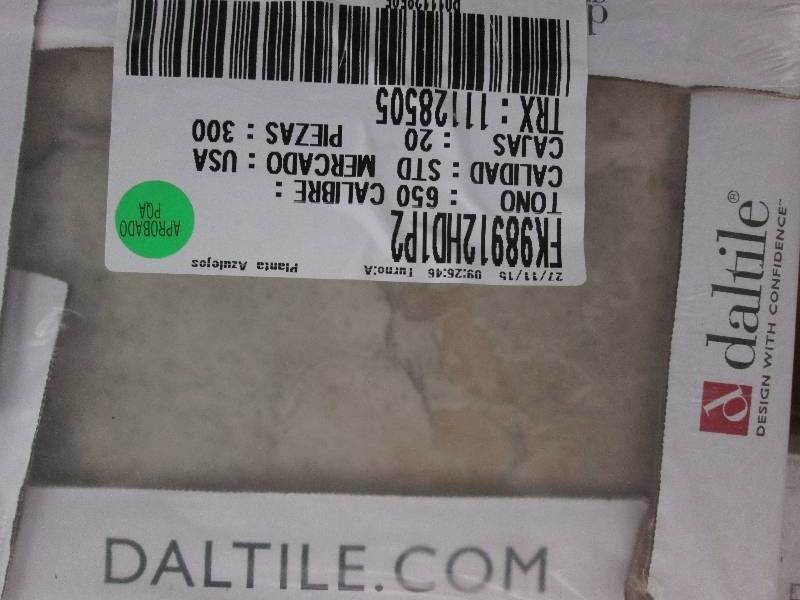 lot 19 image: Lot of 5 cs Daltile Ceramic Wall T...