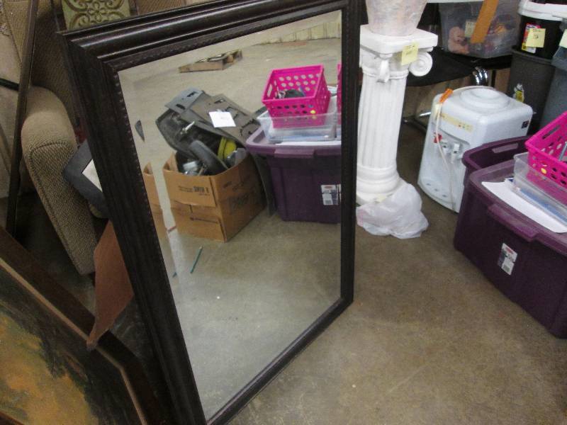 lot 141 image: Framed Beveled Mirror 29x 41.5 inch...