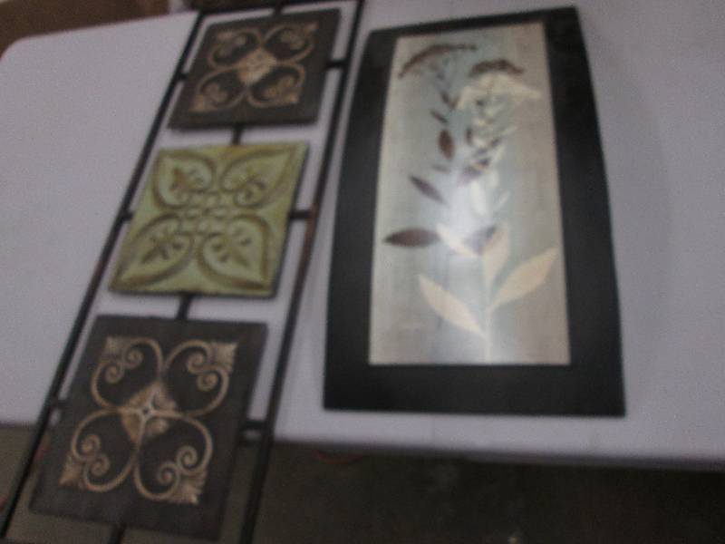 lot 8 image: Lot of 2  Metallic Wall Art ...