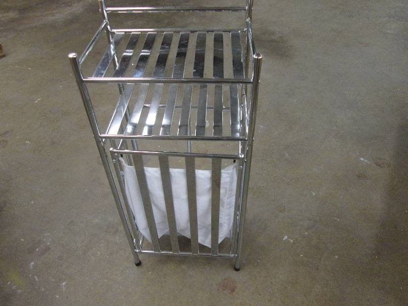 lot 22 image: Metal Rack with pullout bin...