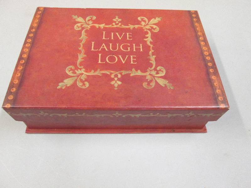 lot 85 image: Live Laugh Love Storage Box, with m...