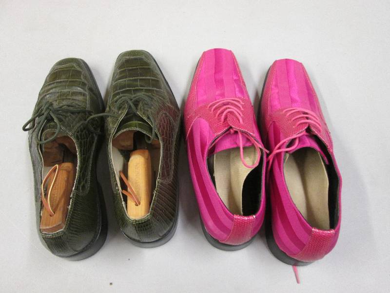 lot 123 image: 2 pr Mens Shoes, Size 12 Olive Gre...