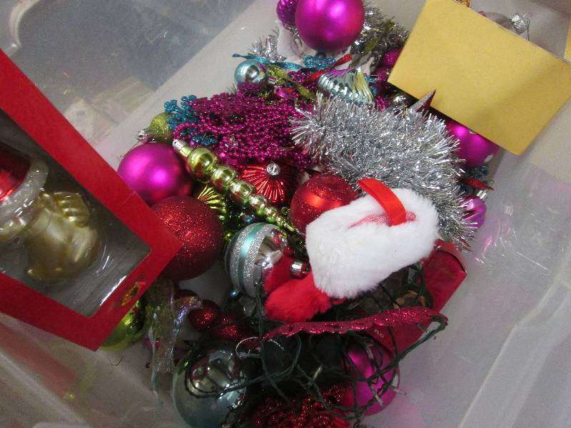 lot 134 image: Tote of Christmas Bling ornaments,...