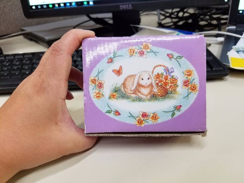 Victorian Bunny Ceramic Trinket Box