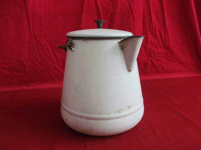 vintage enamel coffee pot