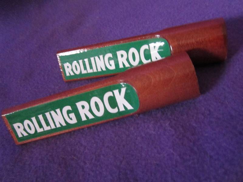 2 rolling rock mini beer taps...
