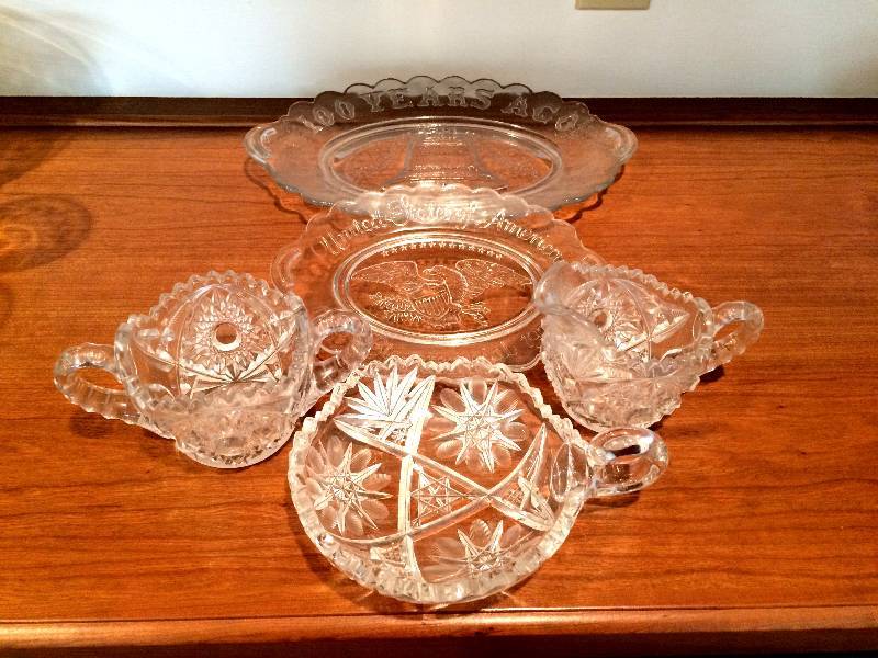 lot 82 image: BEAUTIFUL ABP CUT CRYSTAL GLASS SERVING PIECES - EXCELLENT CONDITION