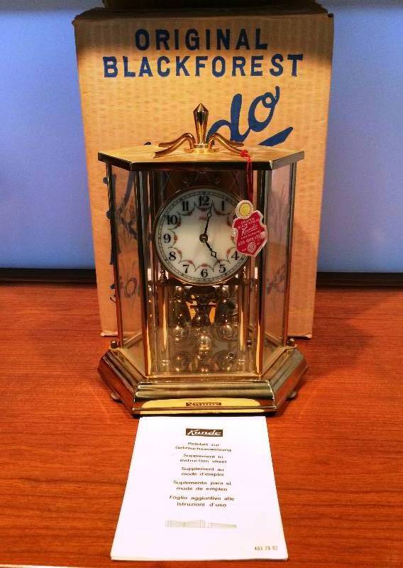 lot 87 image: WOW Vintage 400 Day Anniversary KUNDO CLOCK By Kieninger & Obergfell Germany - LOOKS NEW NEVER USED BOX & MANUAL INCLUDED