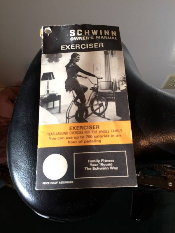 lot 20 image: Like New Vintage Schwinn Execise Staitionary Workout Bike Rare With Manual Too